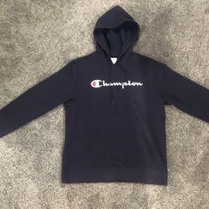 Large navy blue champion hoodie